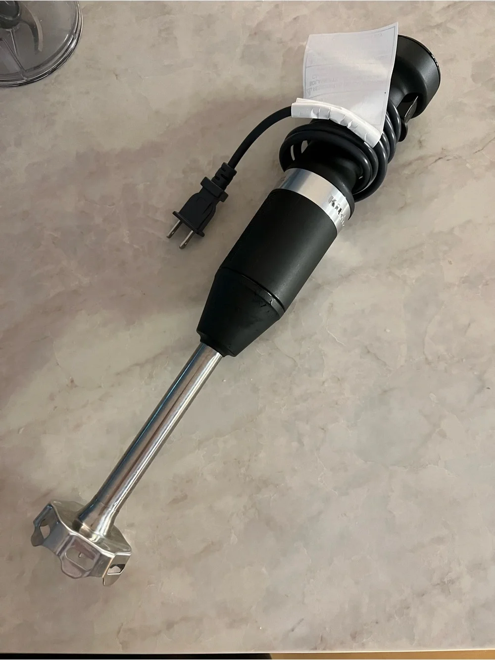 KitchenAid Black Matte Variable Speed Corded Hand Blender with Accessories